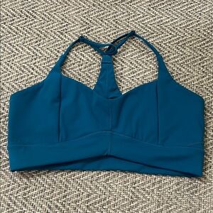 FP Movement Latitude Sports Bra Teal with Crossed Straps